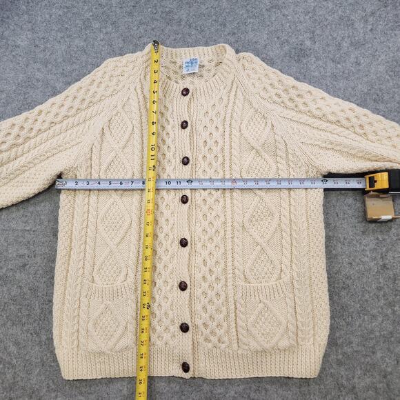 John Molloy Sweater Mens Large? XL? Wool Aran Cable Knit Fisherman Cardigan - Picture 7 of 12